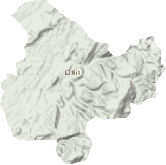 团坝镇地形地图
