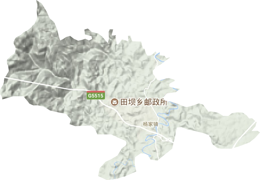 杨家镇地形地图