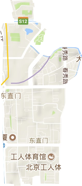 东直门街道地形地图
