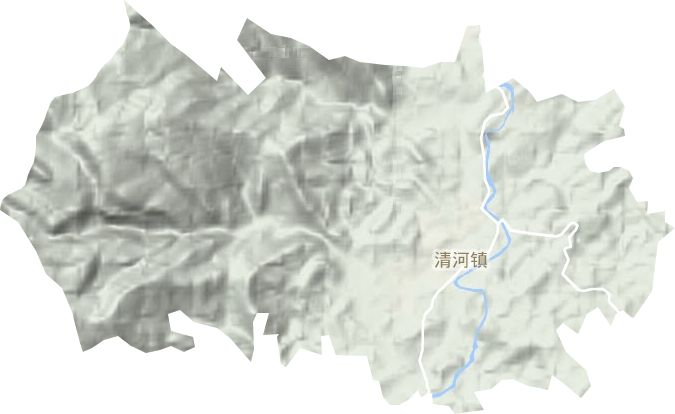 清河镇地形地图