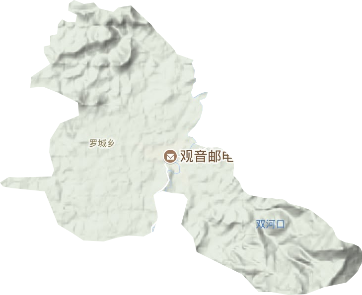 观音镇地形地图
