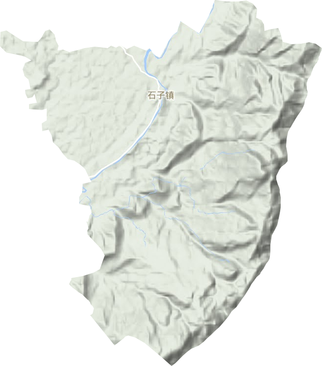 石子镇地形地图