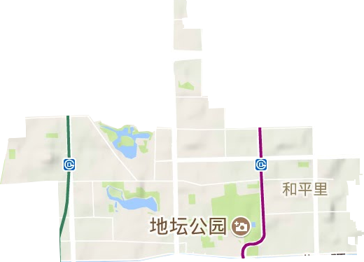和平里街道地形地图