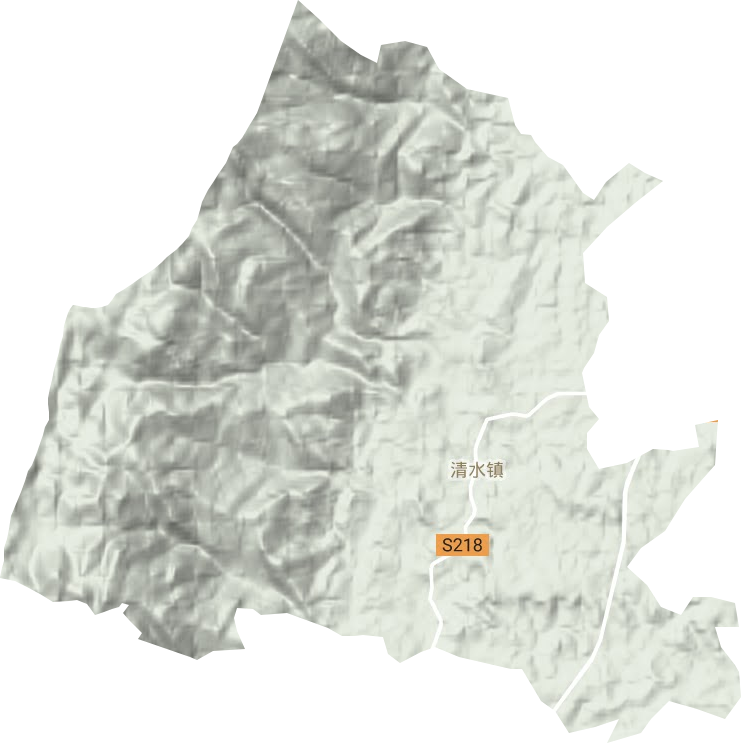 清水镇地形地图