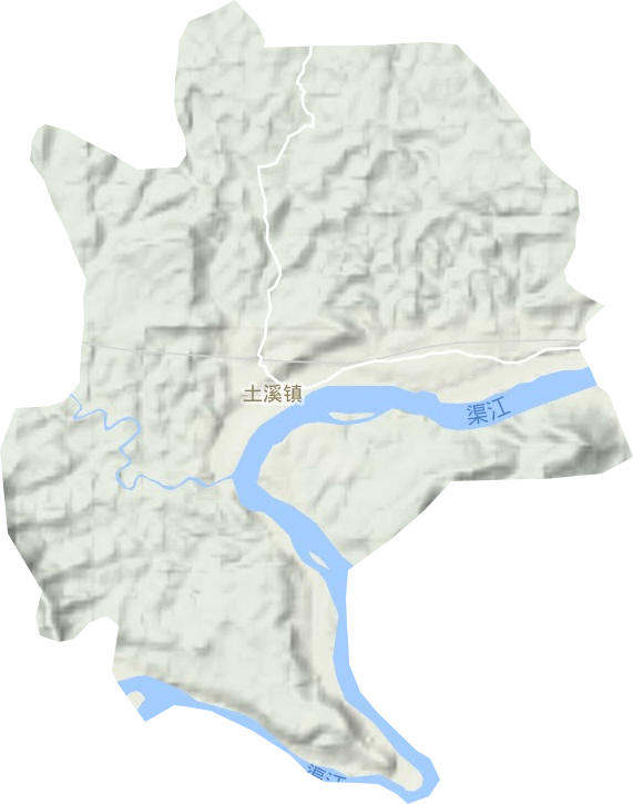 土溪镇地形地图