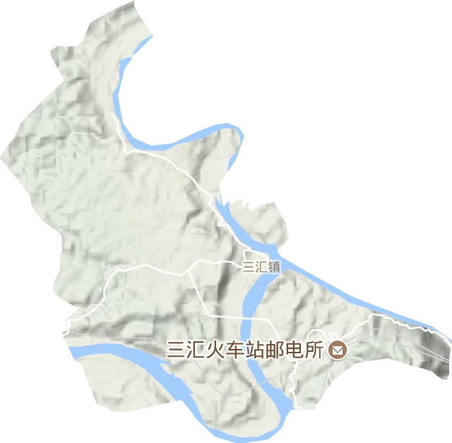 三汇镇地形地图