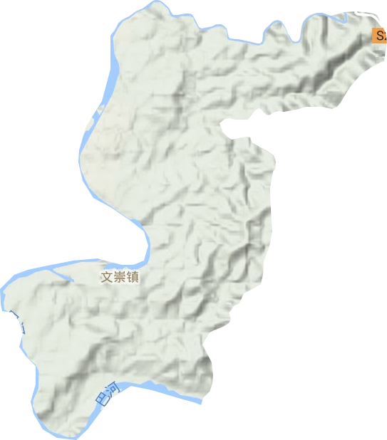 文崇镇地形地图