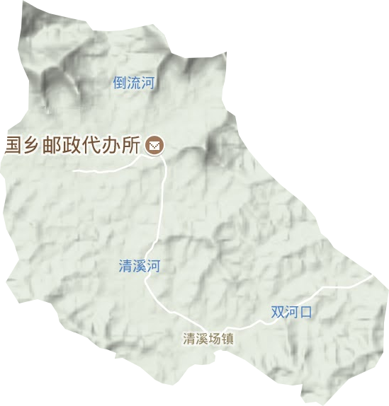 清溪场镇地形地图