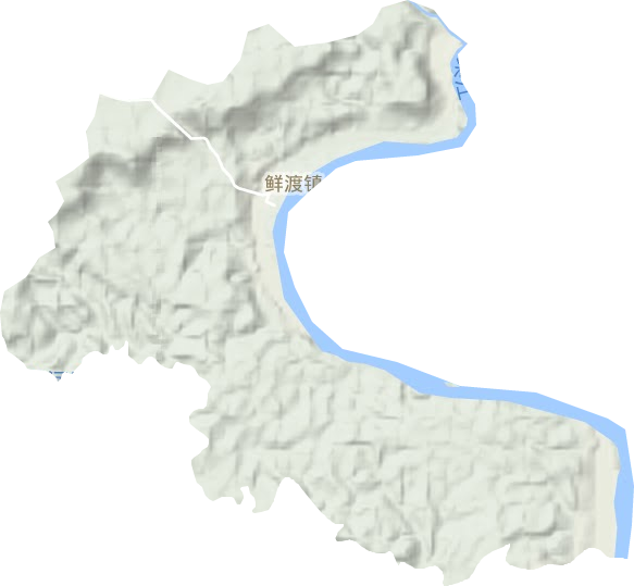 鲜渡镇地形地图