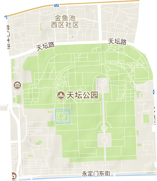 天坛街道地形地图