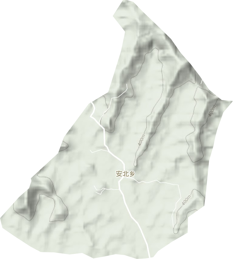 安北乡地形地图