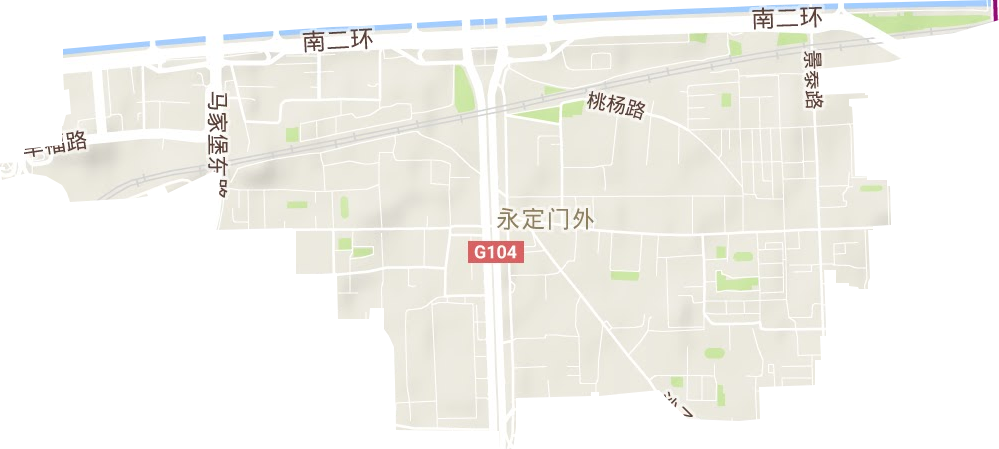永定门外街道地形地图