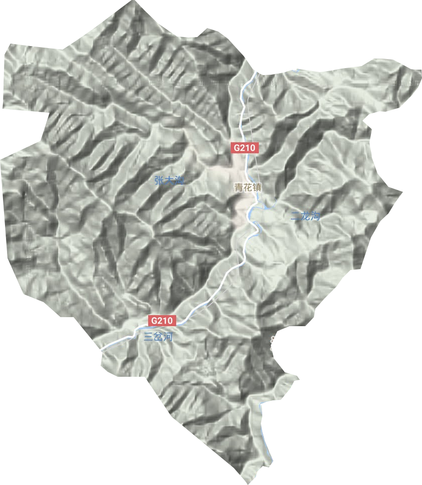 青花镇地形地图