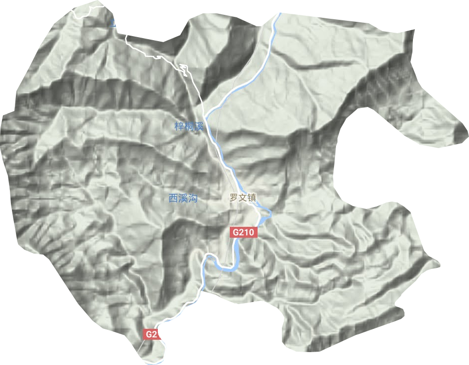 罗文镇地形地图