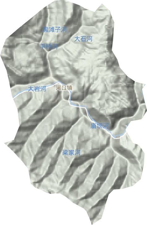 河口镇地形地图
