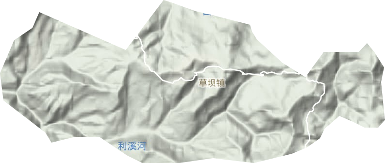 草坝镇地形地图