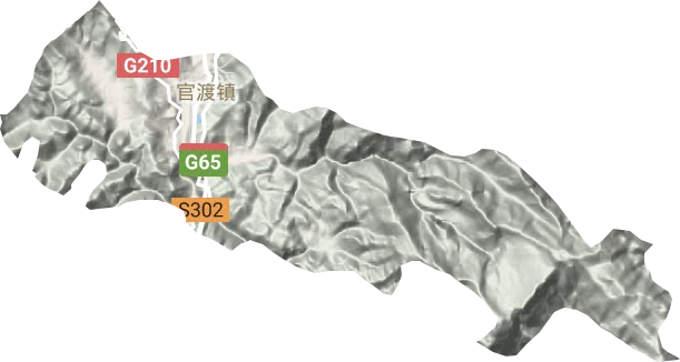 官渡镇地形地图