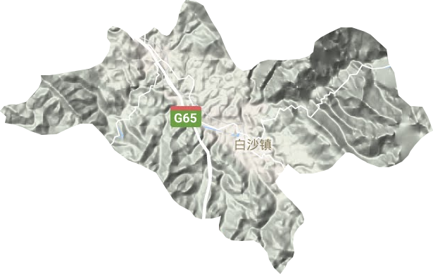 白沙镇地形地图