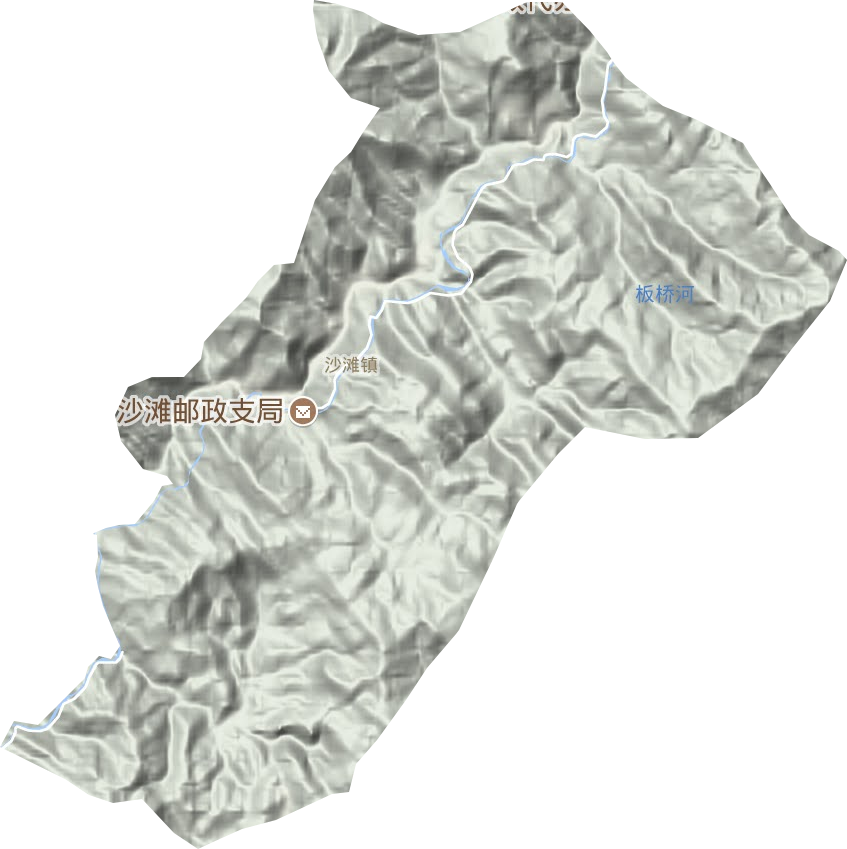 沙滩镇地形地图