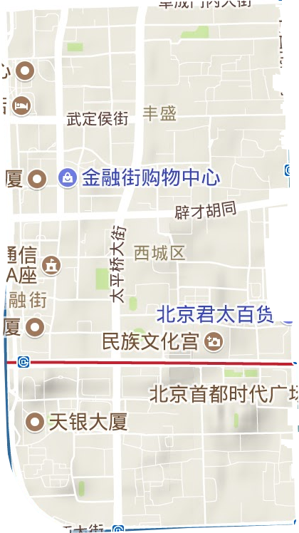 金融街街道地形地图