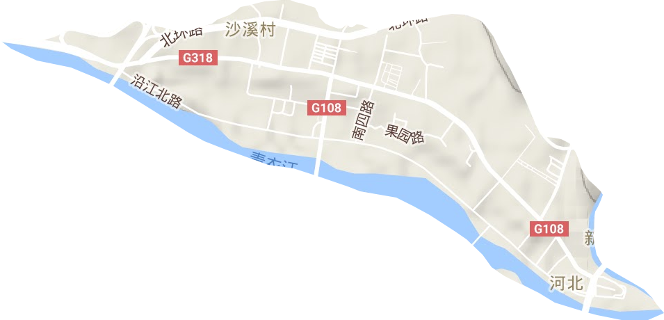 河北街道地形地图
