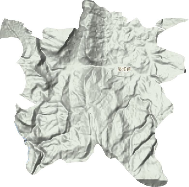 晏场镇地形地图