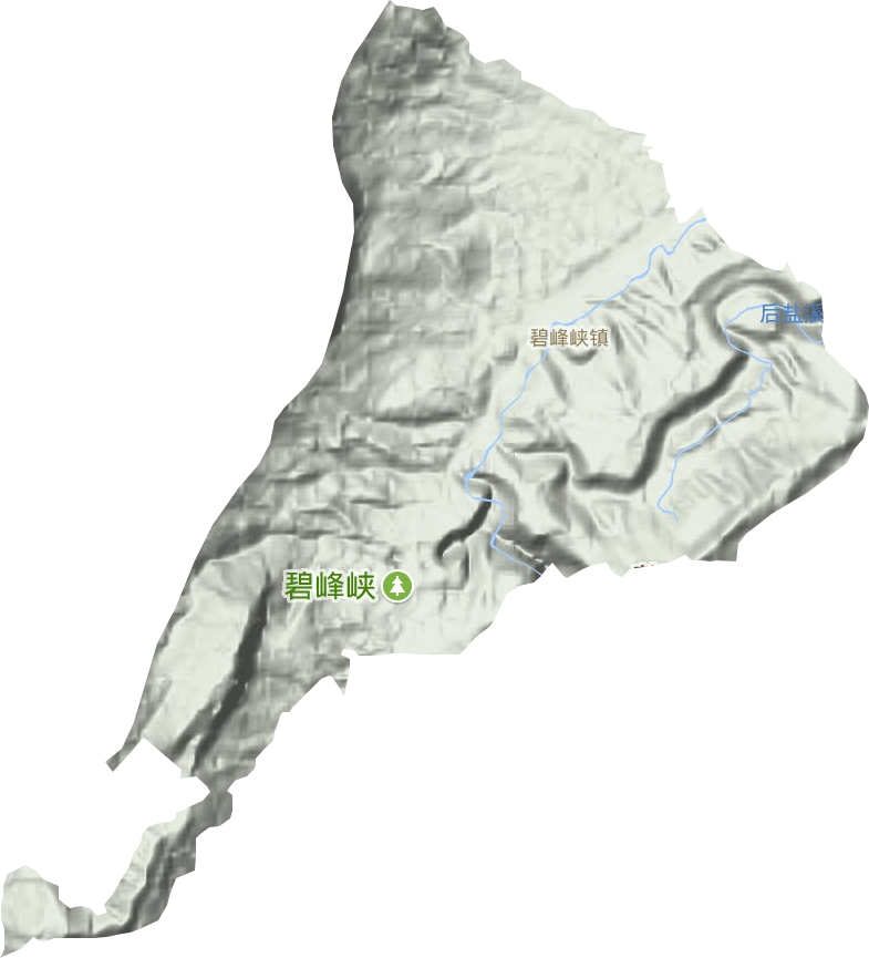 碧峰峡镇地形地图