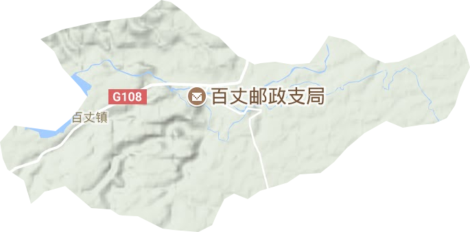 百丈镇地形地图