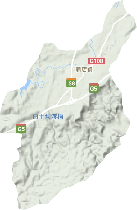 新店镇地形地图