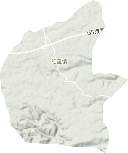 红星镇地形地图