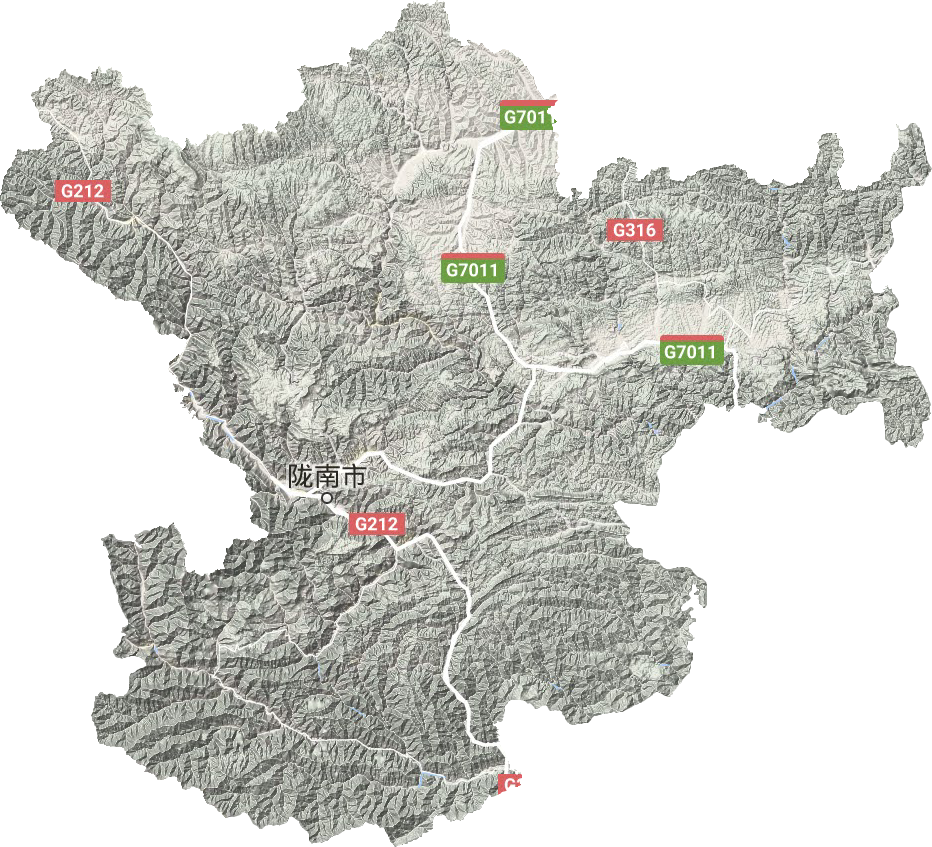 陇南市地形地图
