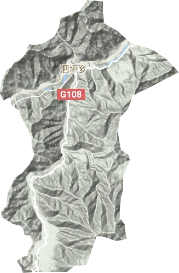 泗坪乡地形地图