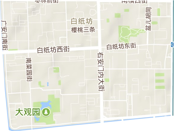 白纸坊街道地形地图