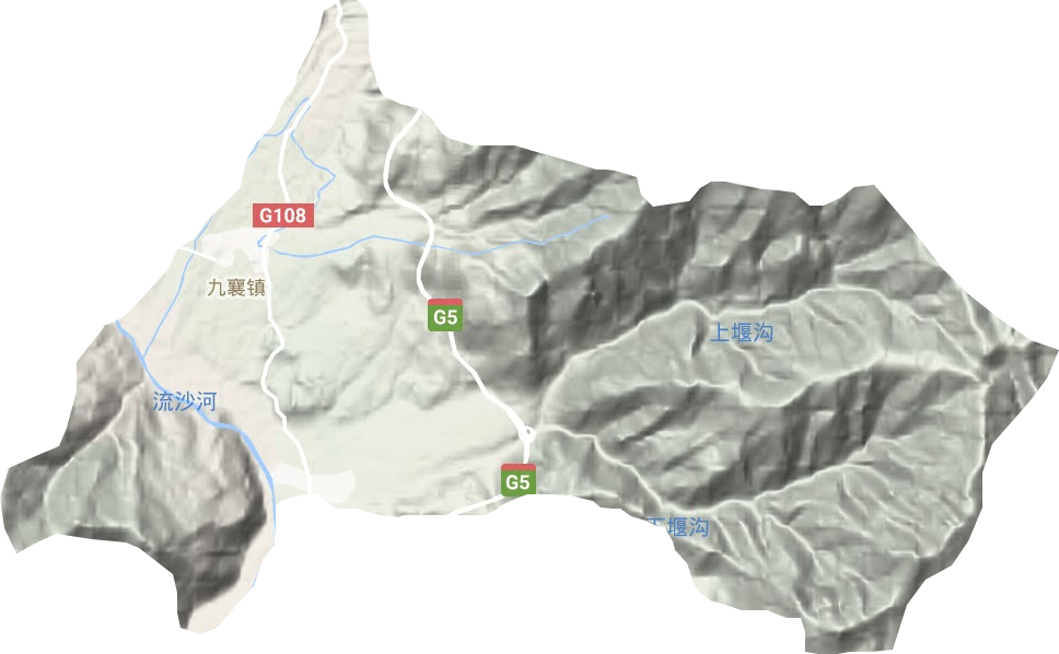 九襄镇地形地图