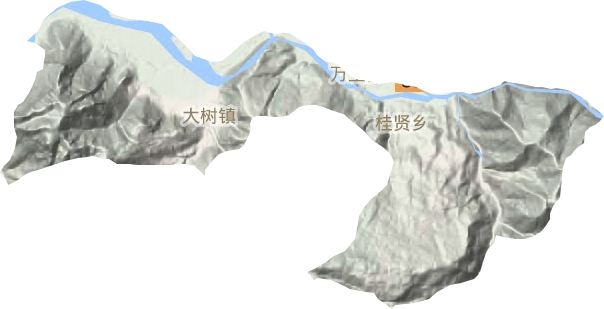 大树镇地形地图