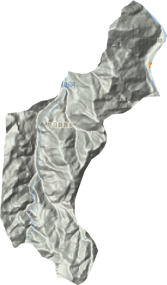 片马彝族乡地形地图
