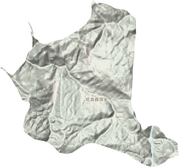 坭美彝族乡地形地图