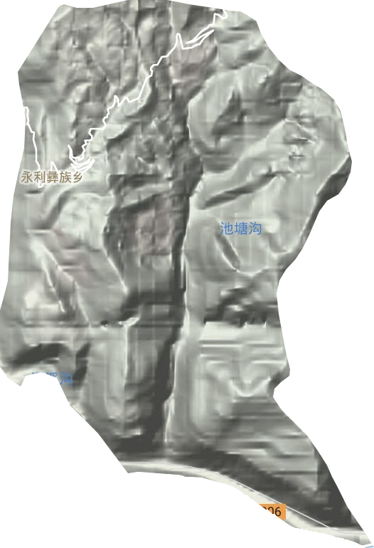 永利彝族乡地形地图