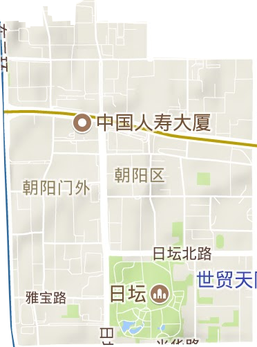 朝外街道地形地图