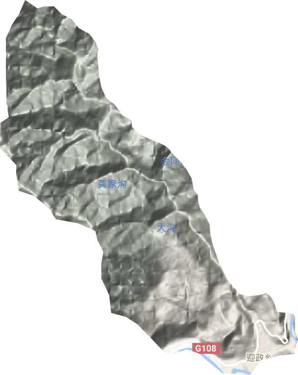 迎政乡地形地图
