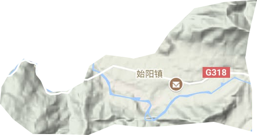 始阳镇地形地图