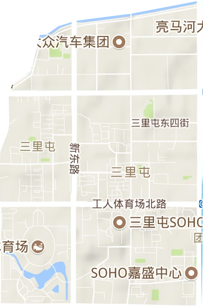 三里屯街道地形地图
