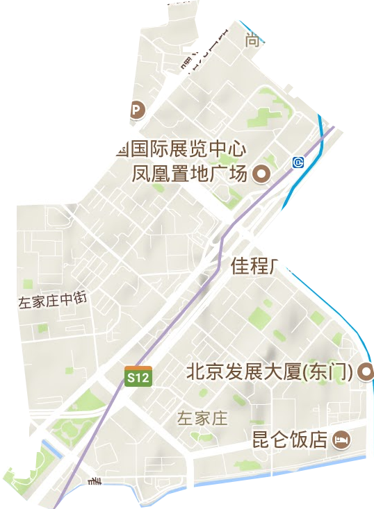 左家庄街道地形地图