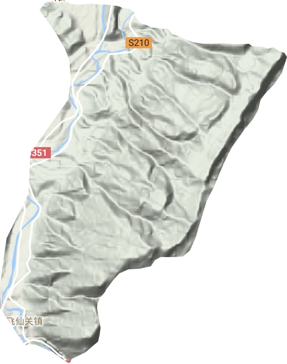 飞仙关镇地形地图
