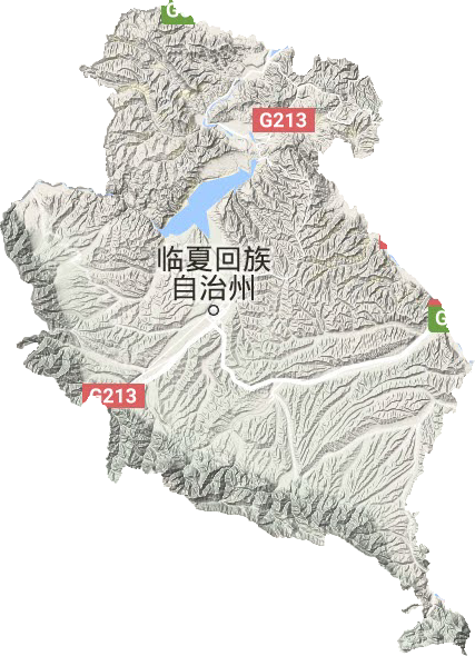 临夏州地形地图