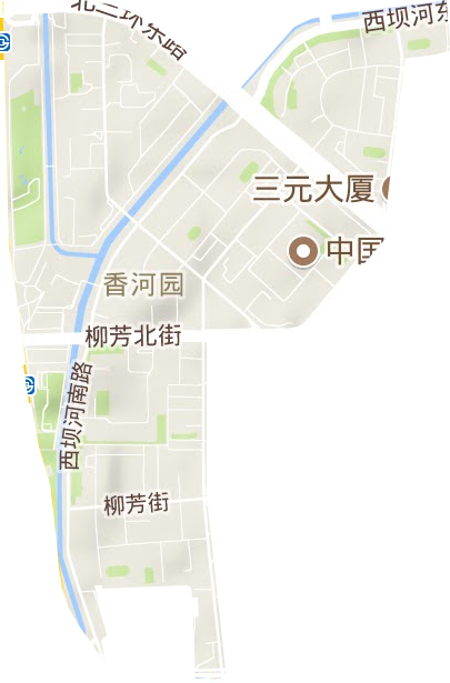 香河园街道地形地图