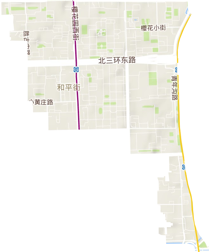 和平街街道地形地图