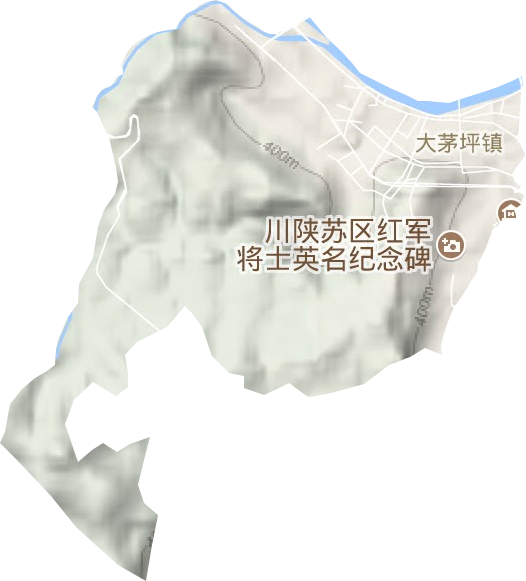 西城街道地形地图