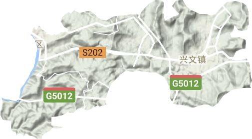 宕梁街道地形地图