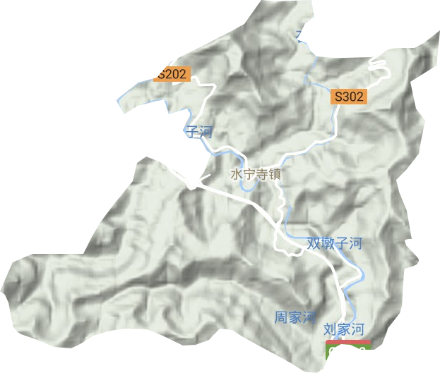 水宁寺镇地形地图